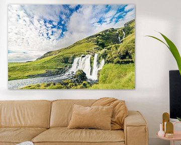 Wasserfall Gluggafoss am Fluss Merkjá in Island von Sjoerd van der Wal Fotografie