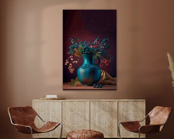 Blauw stilleven van Natasja Haandrikman