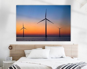 Les éoliennes d'un parc éolien en mer produisent de l'électricité sur Sjoerd van der Wal