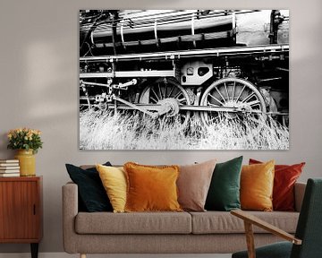 Steam train detail showing the big wheels by Sjoerd van der Wal