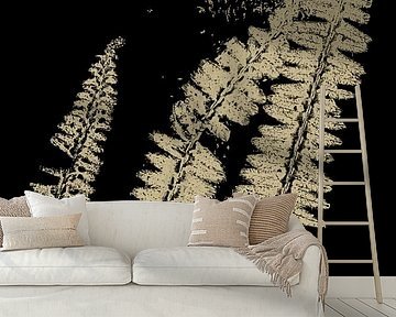 Modern Botanical art. Ferns in neutral color palette no.2 by Dina Dankers