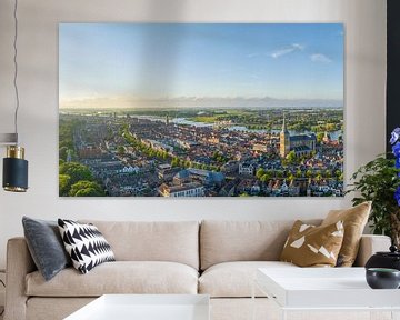 Luchtfoto van de zonsondergang in de lente in Kampen van Sjoerd van der Wal Fotografie