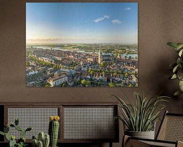 Luchtfoto van de zonsondergang in de lente in Kampen van Sjoerd van der Wal Fotografie