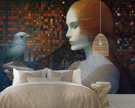 Voorbeeld van het werk in een kamer