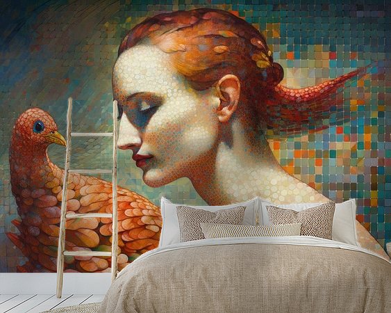 Voorbeeld van het werk in een kamer