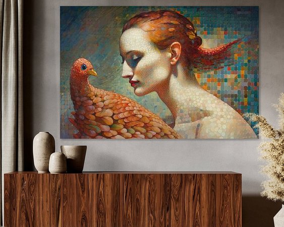 Voorbeeld van het werk in een kamer