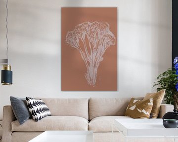 Pastel Botanicals. Plant in brown and pink no. 2 by Dina Dankers