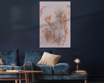 Pastel Botanicals. Plant in brown and pink no. 9 by Dina Dankers