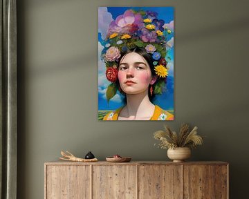 1. Bloemenmeisje, digital painting van Mariëlle Knops, Digital Art
