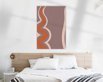 Retro Flowy Lines. Minimalist Abstract Art in Pink, Terra and Purple no. 5 by Dina Dankers
