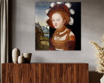 Hoofs portret van een dame, voorheen Salome met het hoofd van Johannes de Doper, Lucas Cranach de