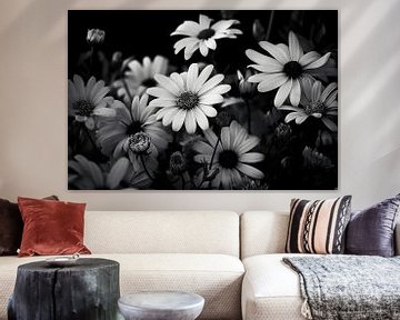 Monochrome bloemen van Uncoloredx12