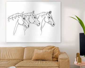 Line drawing of 3 horses by KPstudio