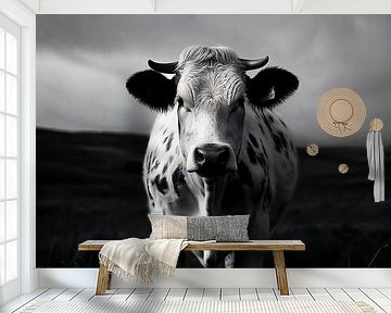Monochrome cow by NJ Midnight Studio