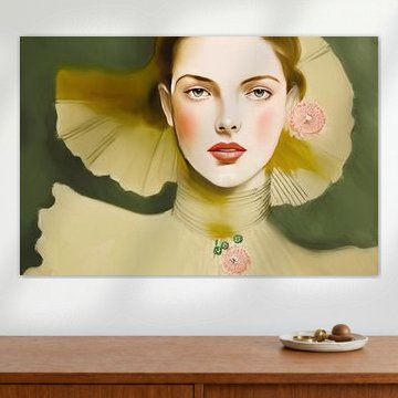 Modern vintage portrait "Olivia" by Carla Van Iersel