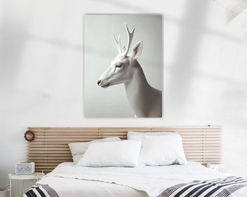 Majestic White Deer by Eva Lee