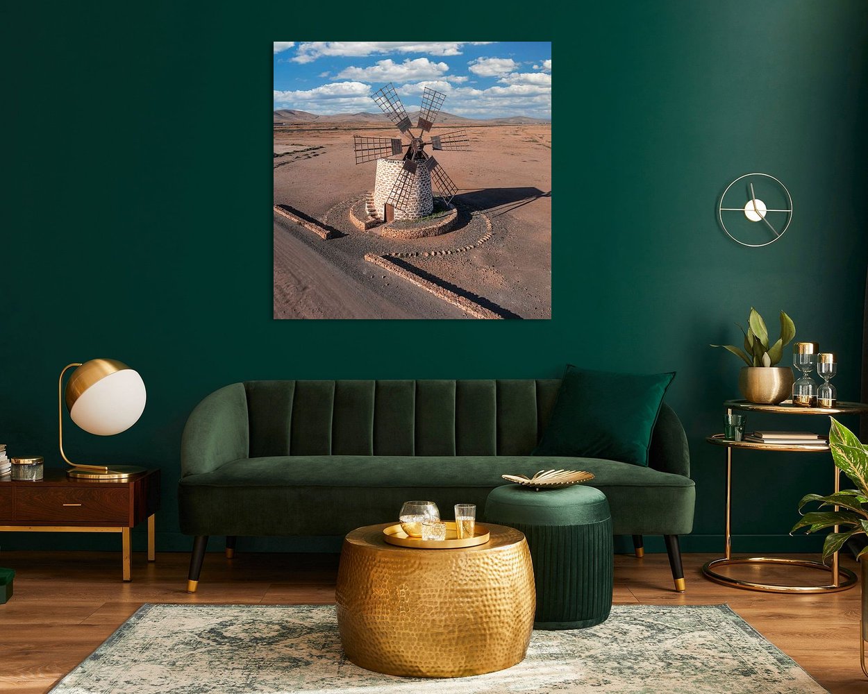 Voorbeeld van het werk in een kamer