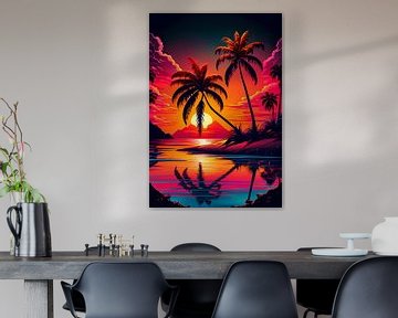 Tropical palm beach by drdigitaldesign