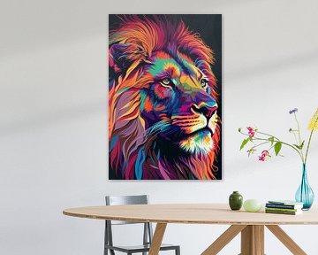 Colourful lion - illustration by drdigitaldesign