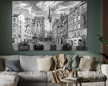 West Bow in Edinburgh | Monochrome van Melanie Viola