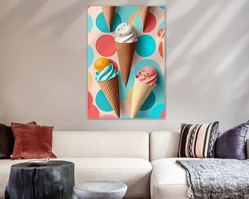 Colourful ice cream scoops by drdigitaldesign