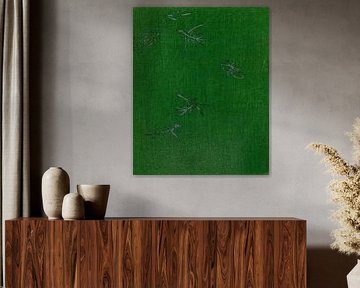Japanse vintage kunst ukiyo-e. Groene Woodblock print door Tagauchi Tomoki. van Dina Dankers
