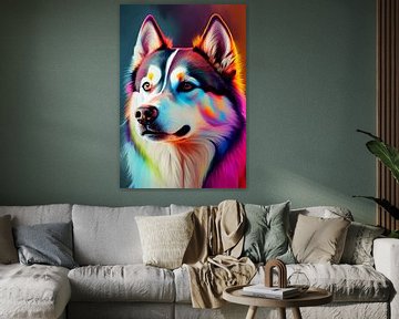 Kleurrijke huskey van drdigitaldesign