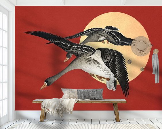 Voorbeeld van het werk in een kamer