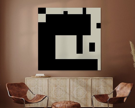 Voorbeeld van het werk in een kamer