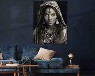 Portrait d'art "Fille berbère" sur Carla Van Iersel