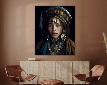 Fine art portret "Berber meisje" van Carla Van Iersel