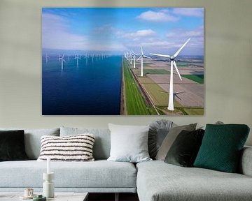 Land, wind en water in Flevoland van Dave Bijl
