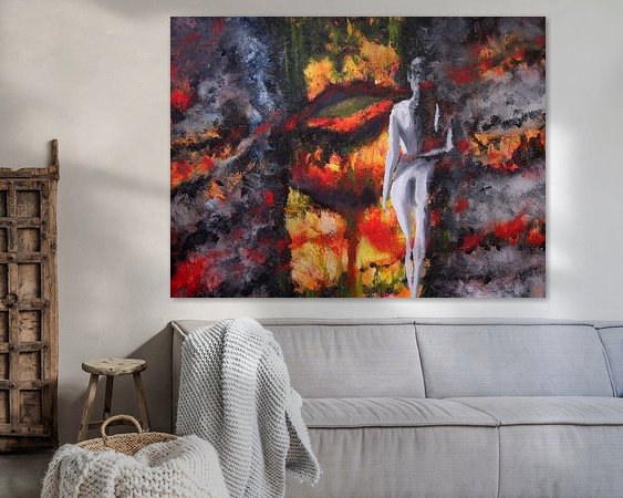 Voorbeeld van het werk in een kamer