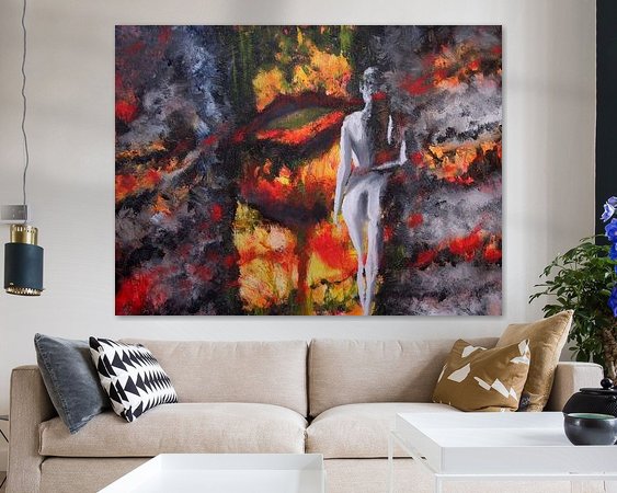 Voorbeeld van het werk in een kamer