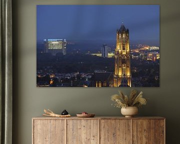 View of the Dom tower from the city office in Utrecht by Donker Utrecht