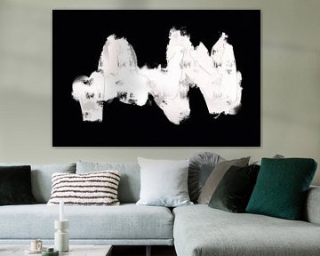 Abstract painting in black and white