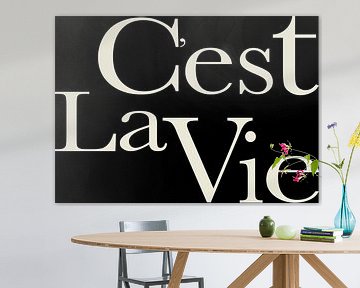 C'est la Vie, text art, quote art, minimalist art