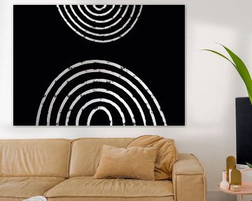Abstract African art, minimalist art in black and white