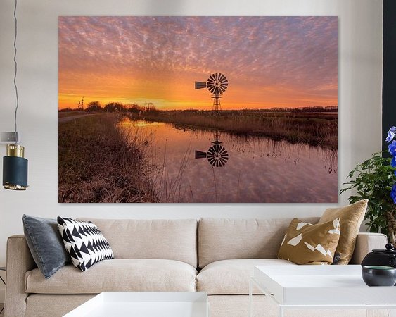 Voorbeeld van het werk in een kamer