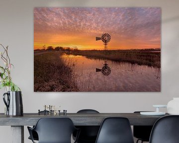 Amerikaanse molen in de prachtige kleuren van de zonsondergang van KB Design & Photography (Karen Brouwer)