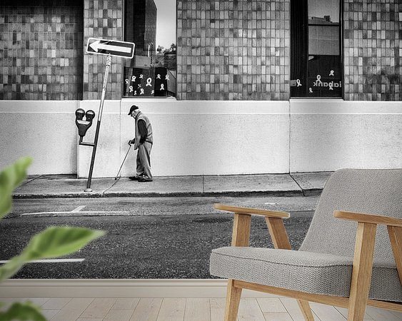 Voorbeeld van het werk in een kamer