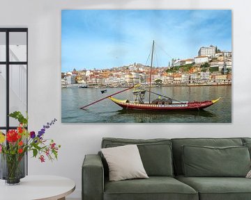 Schuit met portwijnvaten in de haven van Porto van Detlef Hansmann Photography