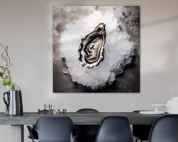 Rustic photo of an Oyster on ice