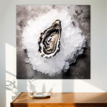 Rustic photo of an Oyster on ice