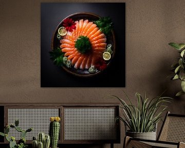 Sashimi van zalm - culinaire fotografie
