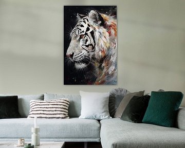 Weiße Tiger in Groben Acryl Technik von Uncoloredx12