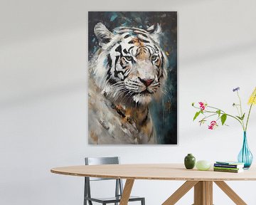 White Tigers in Rough Acrylic Technique by Uncoloredx12
