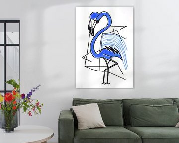 Flamingo blauw van Bianca ter Riet