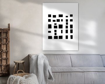 Organic Minimalism 2 | Abstrait géométrique noir et blanc sur Menega Sabidussi