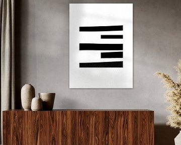 Organic Minimalism 1  | Black & White Geometric Abstract by Menega Sabidussi